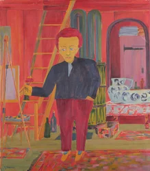 Le Peintre Ernst Ludwig Kirchner posant pour un portrait à Davos